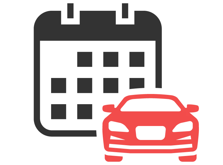 Ikona samochodu i kalendarza